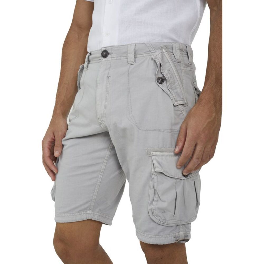 Brave Soul Mens Cotton Twill Cargo Shorts / Light Grey